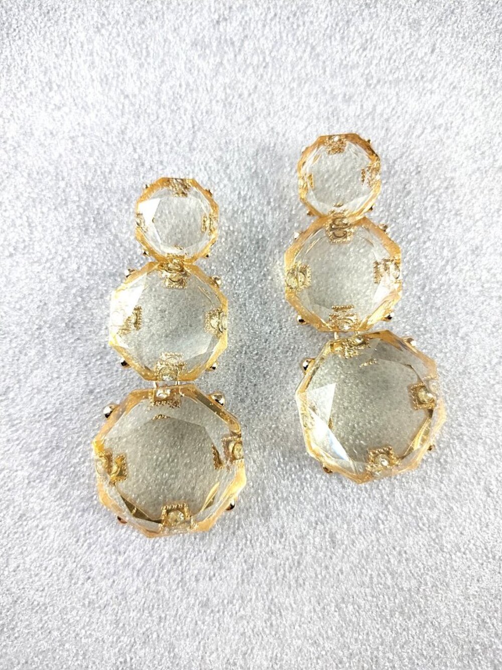 Chunky Clear Glass Earrings